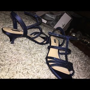 Navy Blue Sequence High Heel Shoea